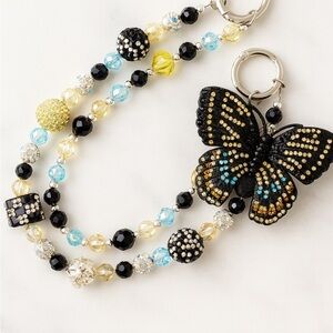 Black and Gold Butterfly Beaded Chain